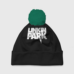 Шапка с помпоном Lnkin park logo white, цвет: 3D-зеленый