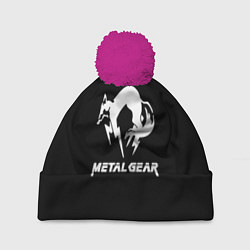 Шапка с помпоном Metal gear logo, цвет: 3D-малиновый