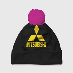 Шапка c помпоном Mitsubishi logo yelow