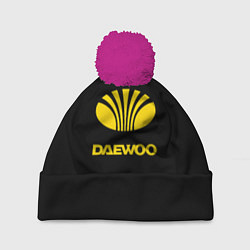 Шапка с помпоном Daewoo logo yellow, цвет: 3D-малиновый