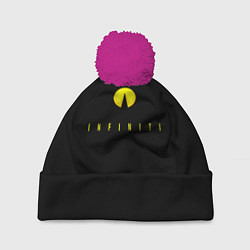 Шапка с помпоном Infiniti logo yellow, цвет: 3D-малиновый