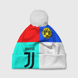 Шапка с помпоном Juventus x Borussia, цвет: 3D-белый