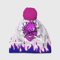 Шапка с помпоном Samurai logo cdproject, цвет: 3D-малиновый