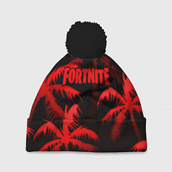 Шапка с помпоном Fortnite tropic red, цвет: 3D-черный