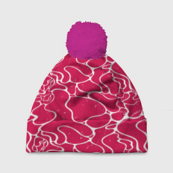 Шапка c помпоном Яркий абстрактный паттерн для спорта
