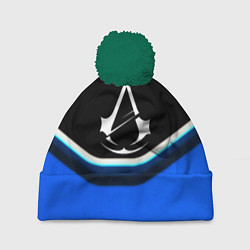 Шапка с помпоном Assassins Creed logo abstergo, цвет: 3D-зеленый