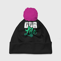 Шапка c помпоном GTA life logo