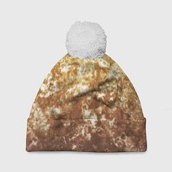 Шапка c помпоном Абстракция - yellow sad weather