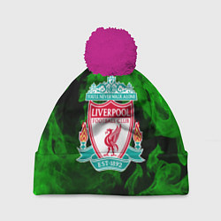 Шапка с помпоном Liverpool green fire, цвет: 3D-малиновый