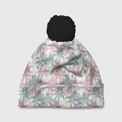 Шапка c помпоном Пальмы разноцветные