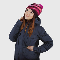 Шапка с помпоном Roblox броня розовый, цвет: 3D-малиновый — фото 2