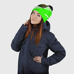 Шапка с помпоном Plants vs Zombies geometry, цвет: 3D-черный — фото 2