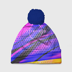 Шапка c помпоном Starfield geometry game