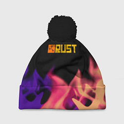 Шапка с помпоном RUST neon fire, цвет: 3D-черный
