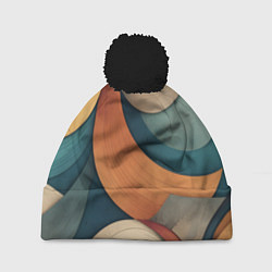 Шапка c помпоном Абстракция теплые контрасты