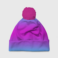 Шапка c помпоном Градиент неоновые цвета