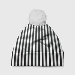 Шапка c помпоном Полоски - Битлджус