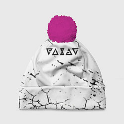 Шапка с помпоном Ведьмак трещины в земле, цвет: 3D-малиновый