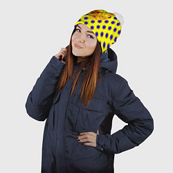 Шапка с помпоном Samurai fire logo steel, цвет: 3D-белый — фото 2