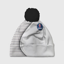 Шапка c помпоном Saab metal texture