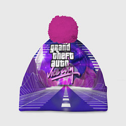Шапка с помпоном GTA vice city retrovawe, цвет: 3D-малиновый