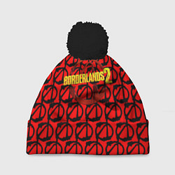 Шапка с помпоном Borderlands logo pattern, цвет: 3D-черный