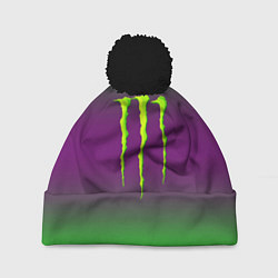 Шапка с помпоном Monster energy gradient, цвет: 3D-черный