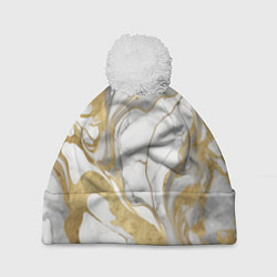 Шапка c помпоном Мрамор и золото