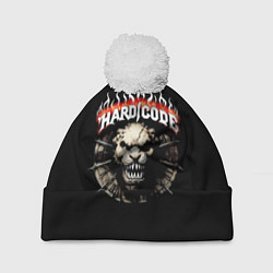 Шапка с помпоном Hardcore рычащий зверь, цвет: 3D-белый