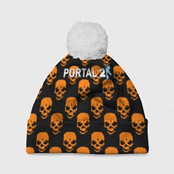 Шапка с помпоном Portal skull pattern, цвет: 3D-белый