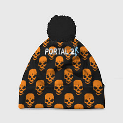 Шапка с помпоном Portal skull pattern, цвет: 3D-черный