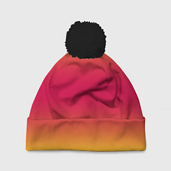 Шапка c помпоном Персиковый градинет