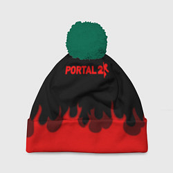 Шапка c помпоном Portal fire abstraction