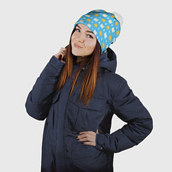 Шапка с помпоном Время приключений паттерн, цвет: 3D-белый — фото 2