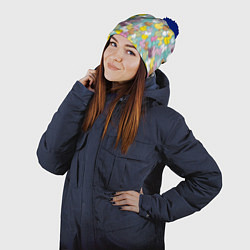 Шапка с помпоном Уютные уточки, цвет: 3D-тёмно-синий — фото 2