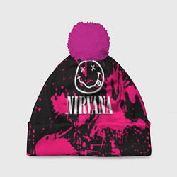 Шапка c помпоном Nirvana pink color