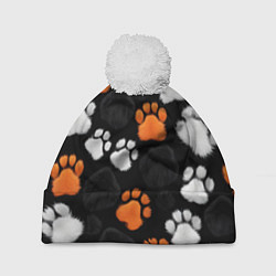 Шапка c помпоном Мохнатые лапки