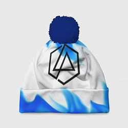 Шапка c помпоном Linkin park blue flame