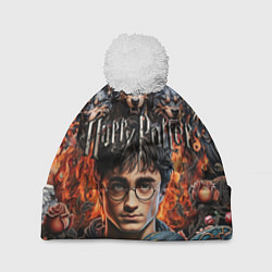 Шапка с помпоном Гарри Поттер и мифические существа, цвет: 3D-белый