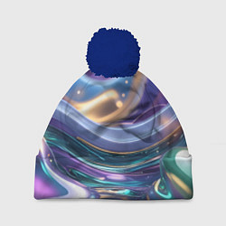Шапка c помпоном Космическая краска
