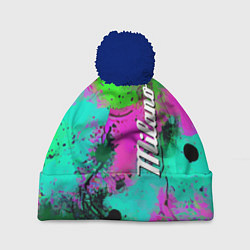 Шапка с помпоном Color impression - abstraction, цвет: 3D-тёмно-синий