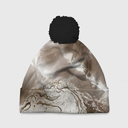 Шапка с помпоном Песок и вода, цвет: 3D-черный