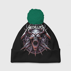 Шапка с помпоном Metallica - cool skull with horns, цвет: 3D-зеленый