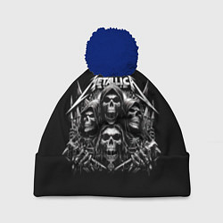 Шапка с помпоном Metallica - four skulls, цвет: 3D-тёмно-синий