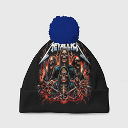 Шапка с помпоном Metallica forever - thrash metal, цвет: 3D-тёмно-синий