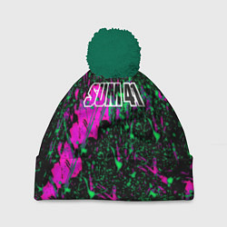 Шапка c помпоном Sum 41 неоновые краски