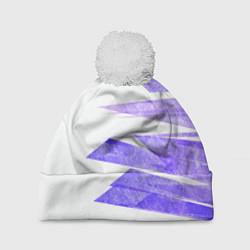 Шапка с помпоном Color white purple, цвет: 3D-белый