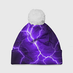 Шапка c помпоном Color purple black