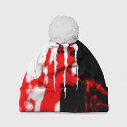 Шапка с помпоном Monster energy огненная текстура, цвет: 3D-белый