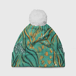 Шапка с помпоном Сафари микс, цвет: 3D-белый